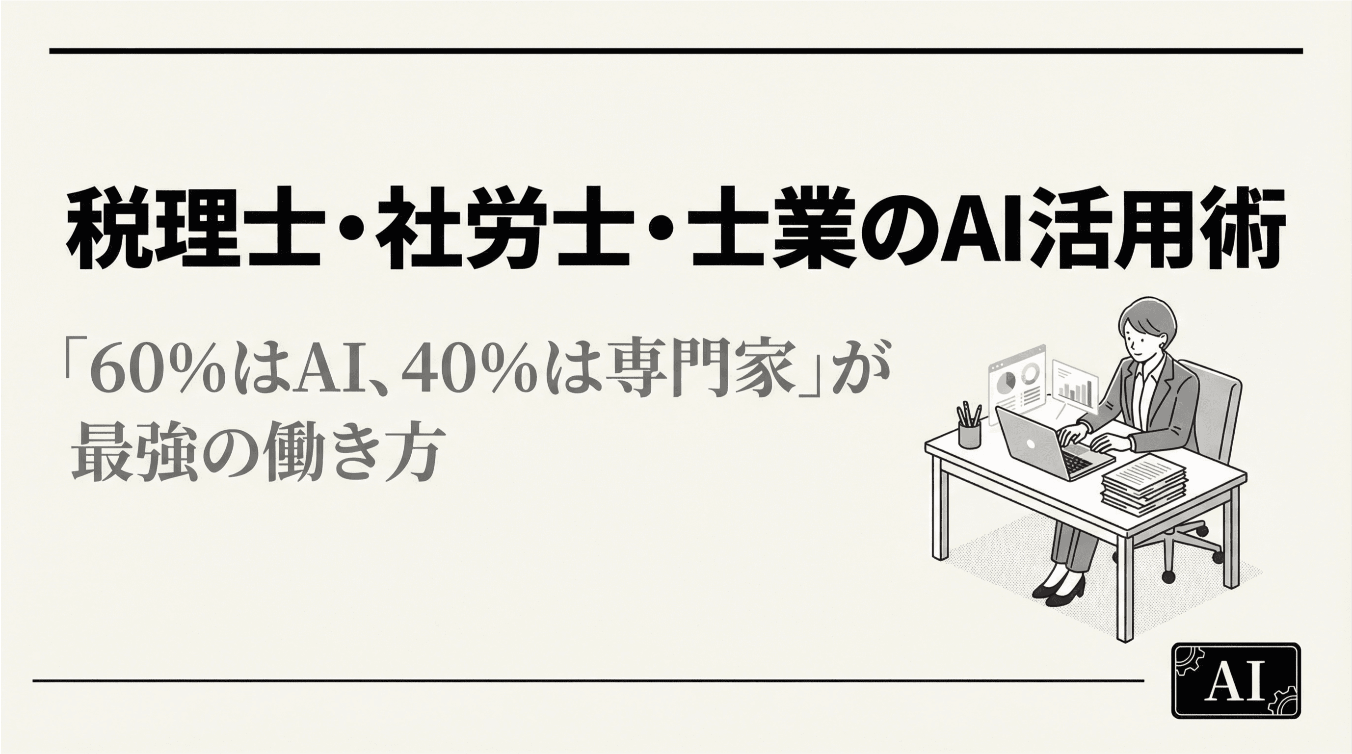 税理士・社労士・士業のAI活用術──「60%はAI、40%は専門家」が最強の働き方
