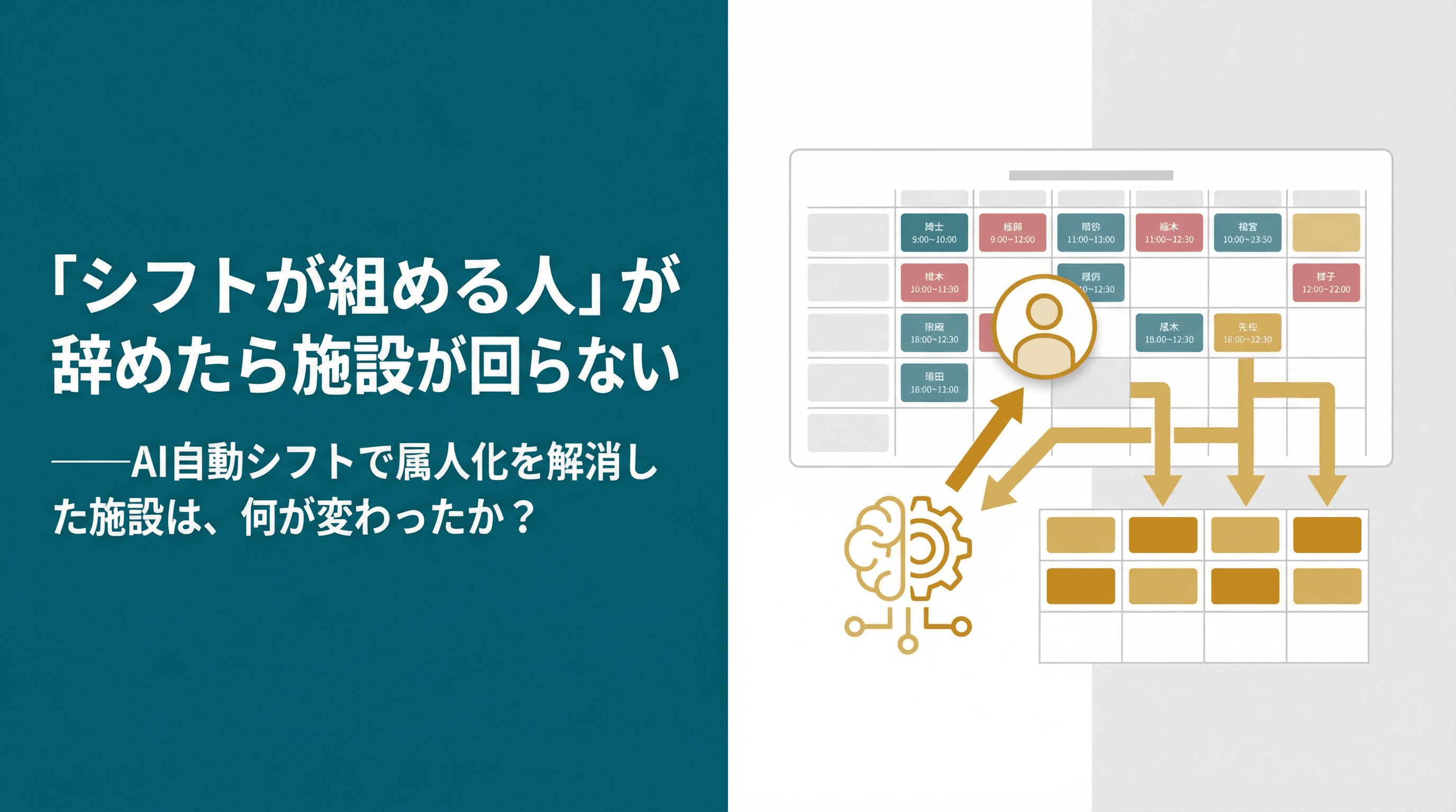 「シフトが組める人」が辞めたら施設が回らない──AI自動シフトで属人化を解消した施設は、何が変わったか?