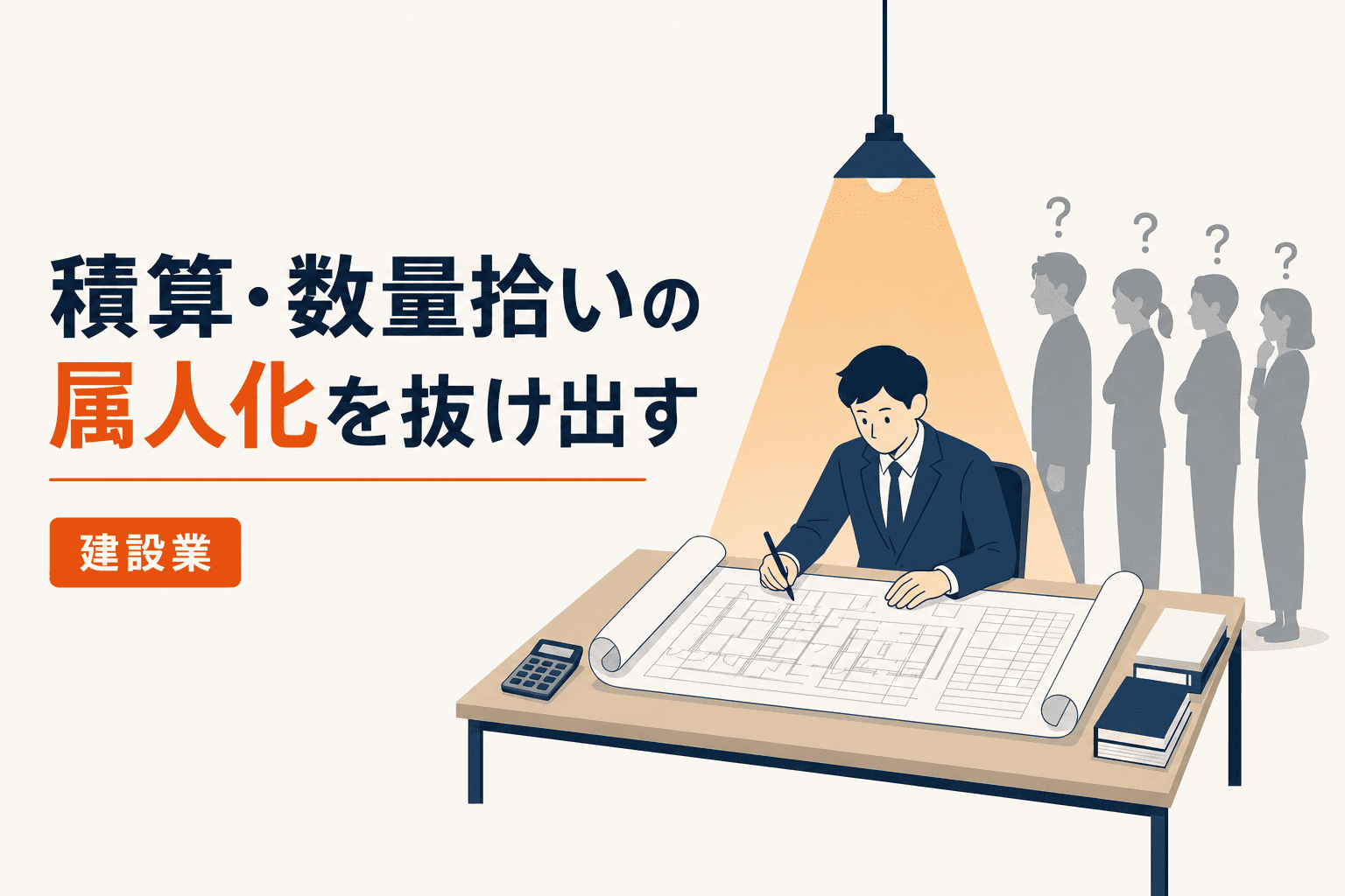 積算できる人が社内に2人しかいない──建設業の「数量拾い」が属人化する構造と抜け出し方