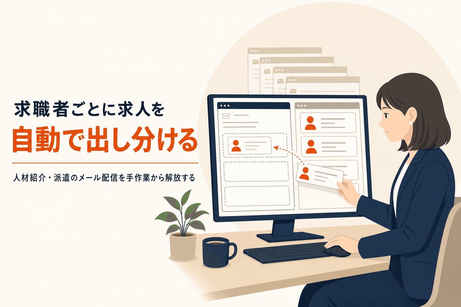 求職者ごとに求人を自動で出し分けるメール配信|人材紹介・派遣のマーケティング担当が手作業から抜け出す方法