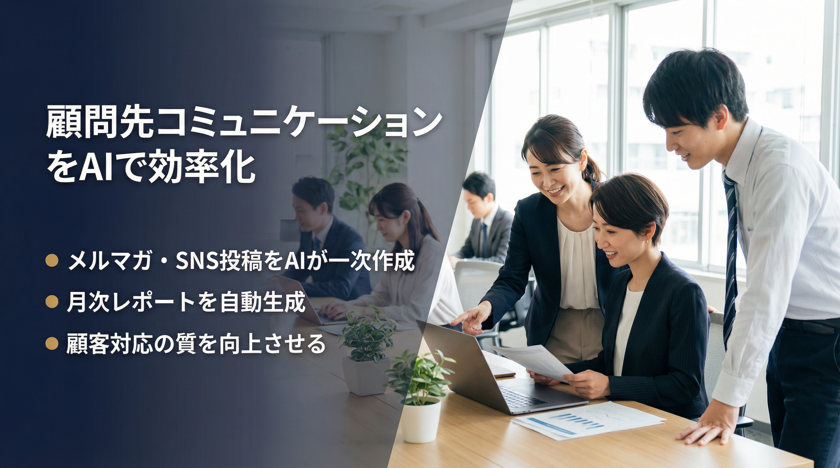 顧問先コミュニケーションをAIで効率化：メルマガ・月次レポート・顧客対応